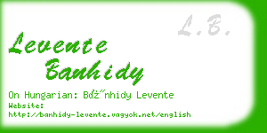 levente banhidy business card